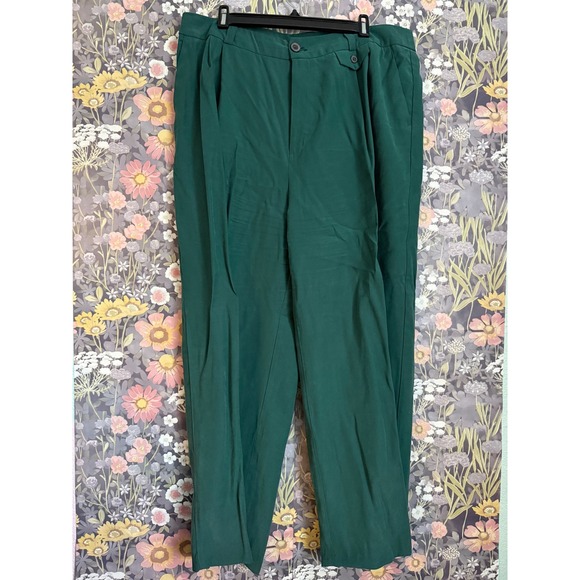 A New Day Women's Wide Leg Pleated Pants Emerald Green Size 17 - Picture 7 of 11